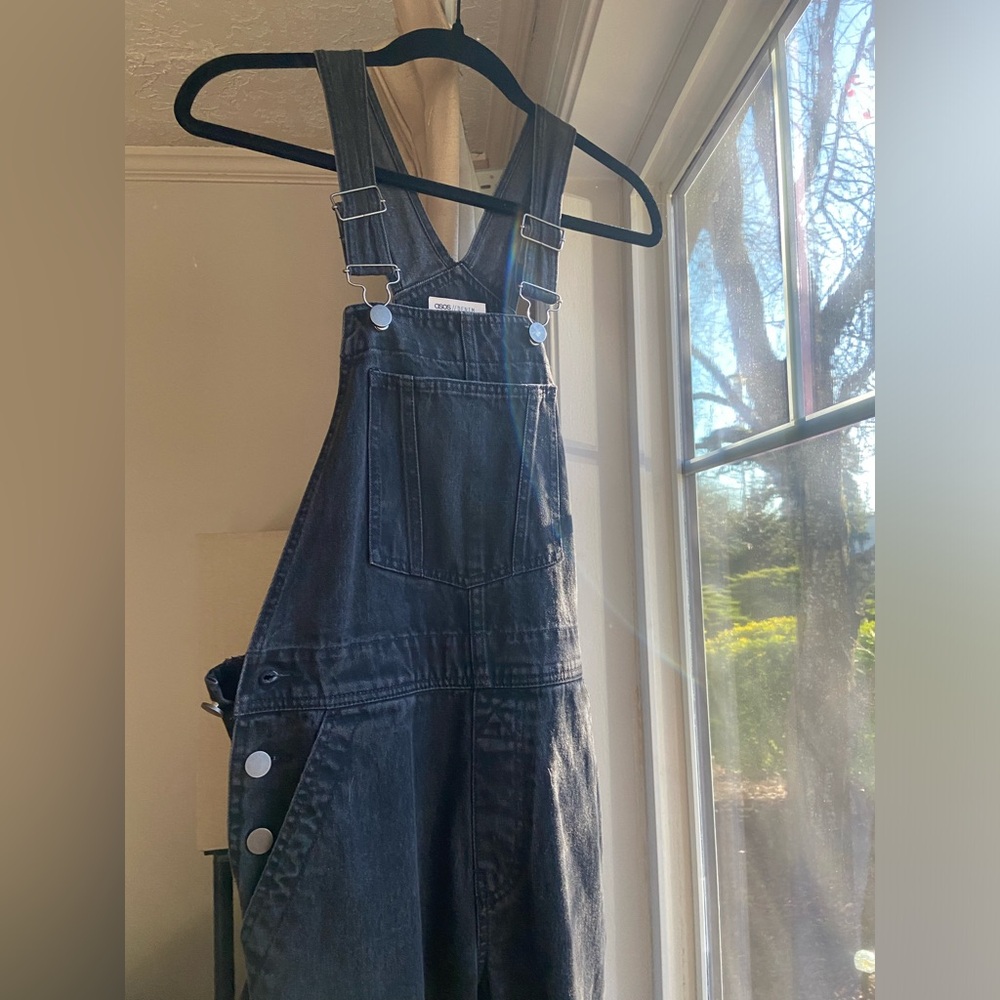 Black overalls with wide leg